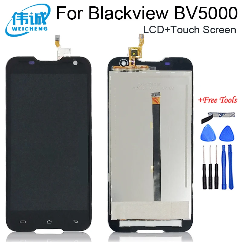 

ЖК-дисплей WEICHENG Blackview BV5000, 100% тестирование, сенсорный экран 1280X720, 5,0 дюйма в сборе для Blackview BV5000, бесплатные инструменты