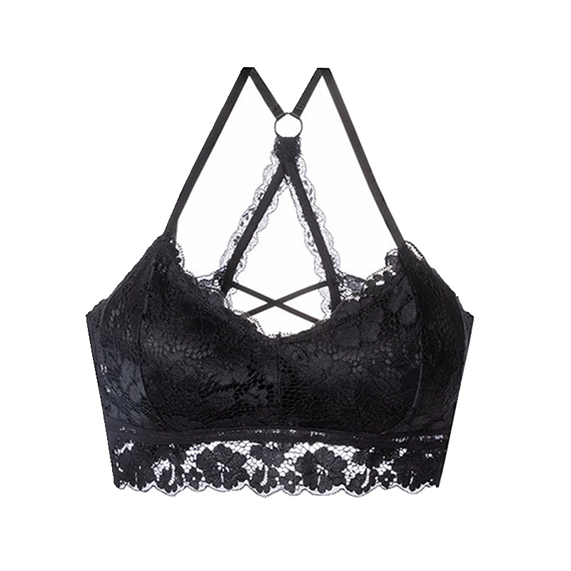 Топ женский кружевной с лямкой на шее пикантная уличная одежда кроп топ V