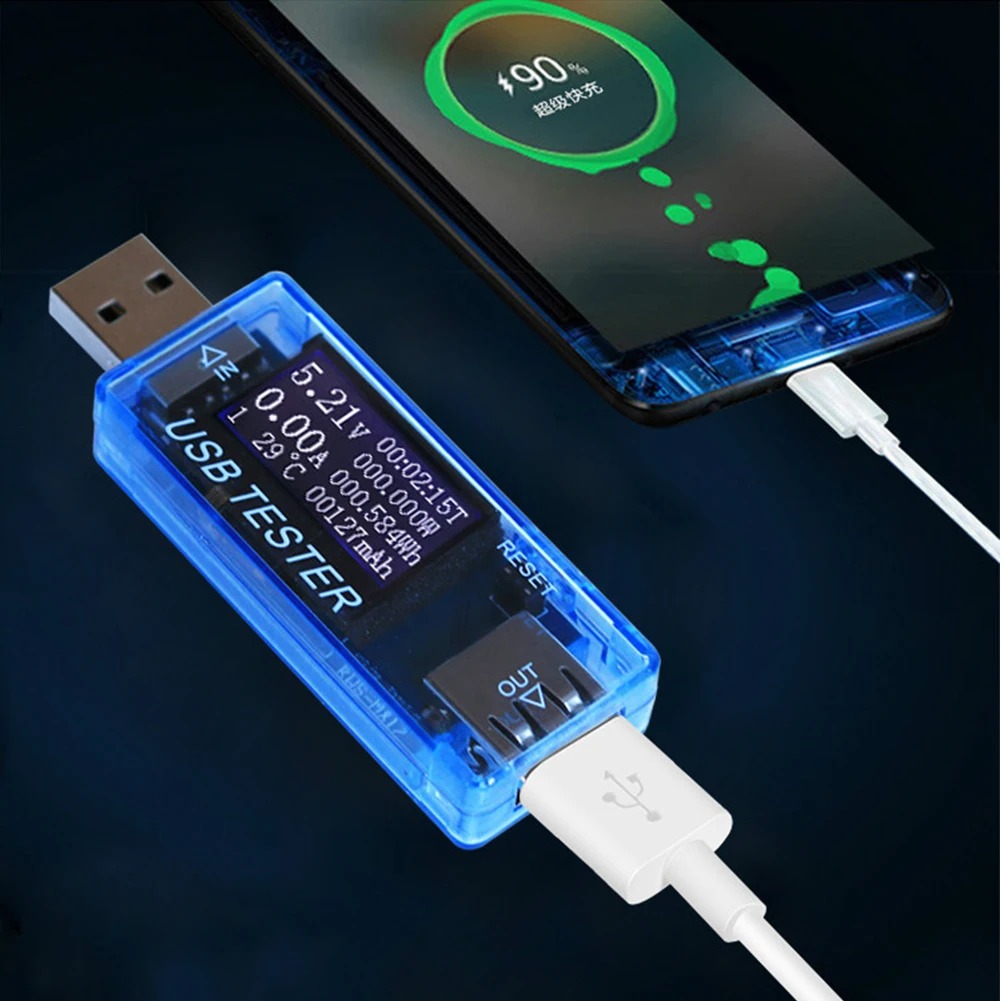 

Current And Voltage Tester Multi Function Digital USB LCD Electrical Power Detector Tools Displays Current
