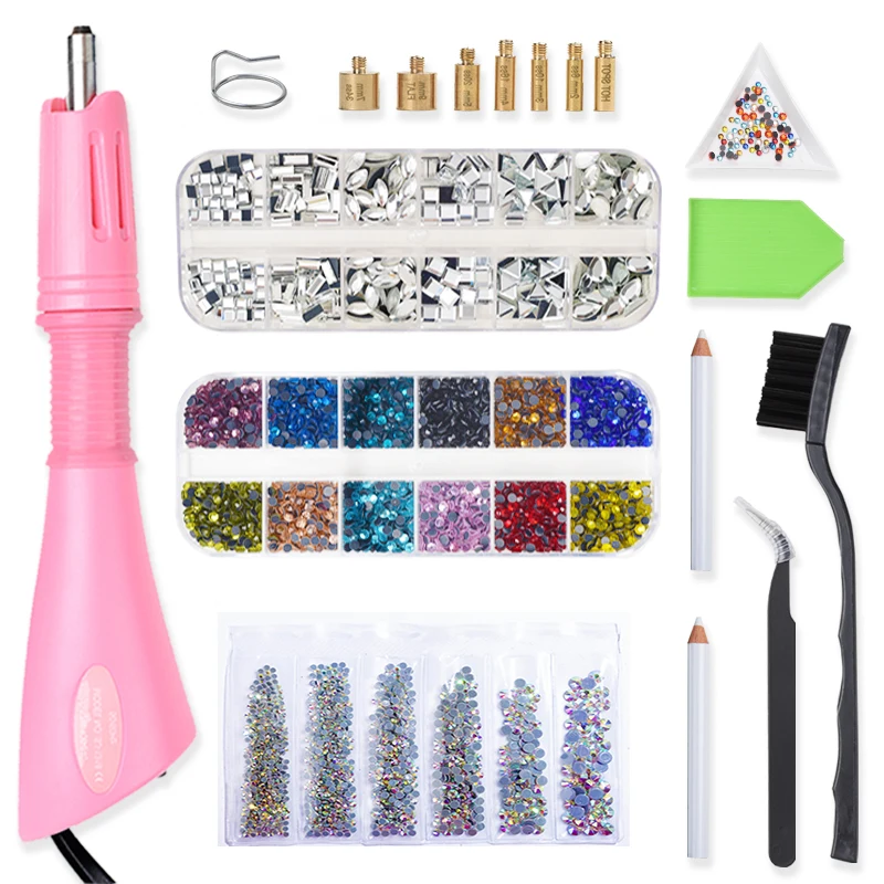 Смешанные Размеры Горячая фиксация Стразы с украшением в виде кристаллов Стекло