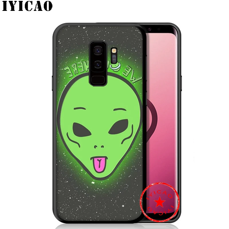 Забавный мягкий чехол IYICAO Alien для samsung Galaxy S10e S10 S9 S8 Plus S6 S7 Edge Note 10 9 8 TPU |