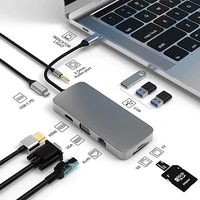 10in1 usb c hub 3 0 docking station hdmi rj45 audio jack type c adapter with display port ethernet for laptop macbook pro air m1
