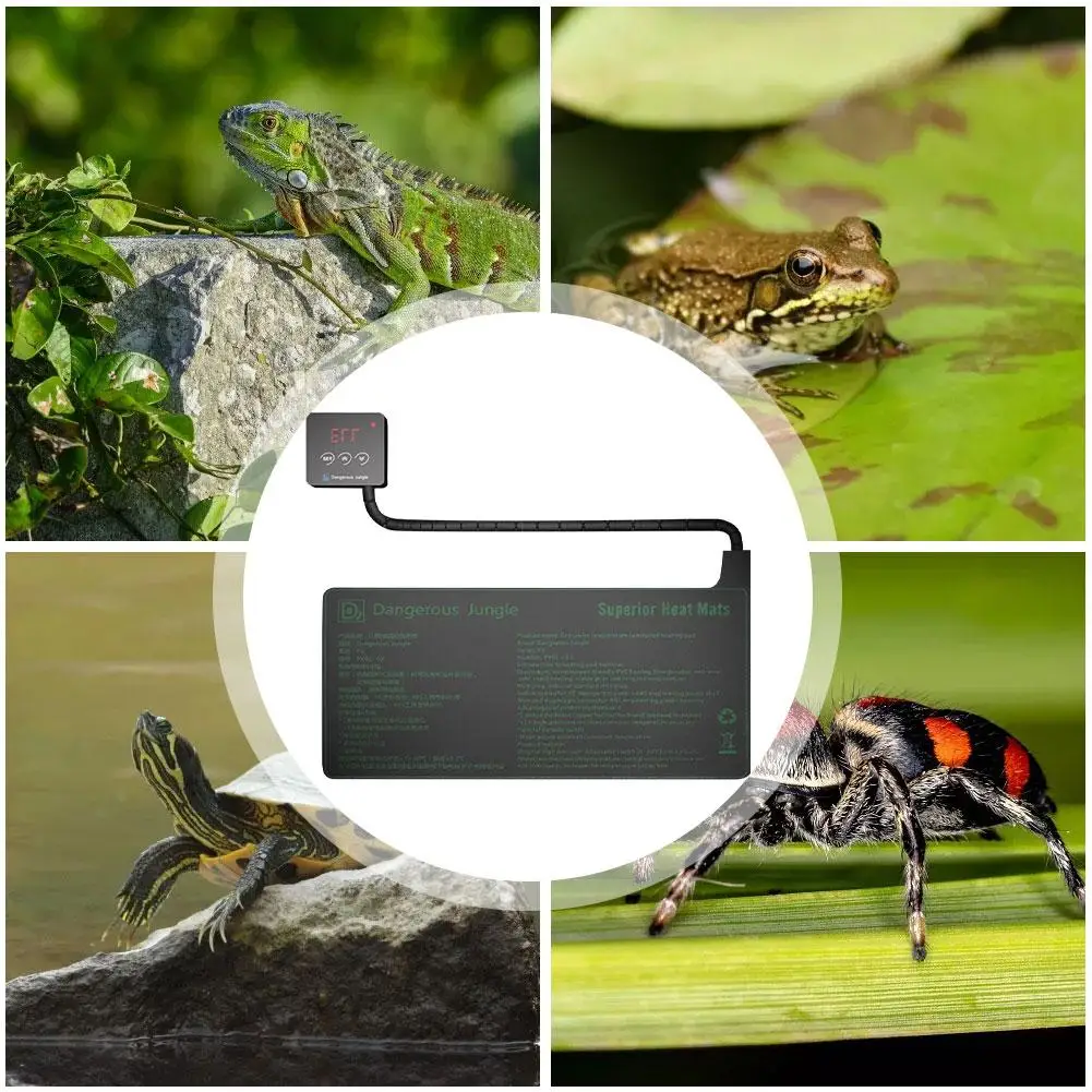 

2020 New Reptile Heat Pad Under Tank Terrarium Warmer Heat Mat Under Tank Heater for Small Animals Waterproof Seedling Heat Mat