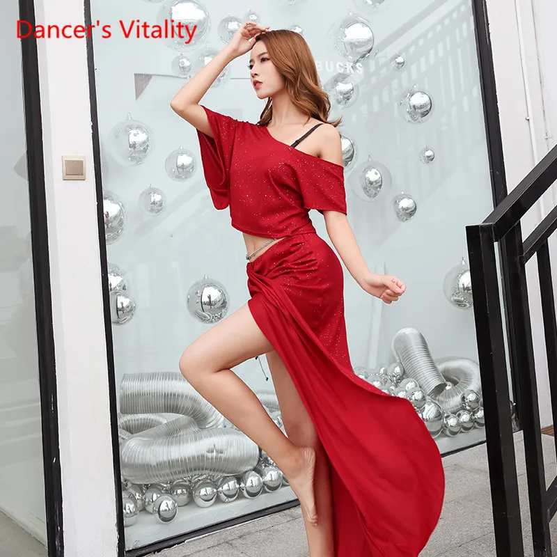 Женские сексуальные костюмы для танца живота красный темно синий костюм