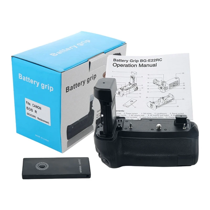 

Vertical Battery Grip for Canon EOSR EOS R Alternative Cameras, BG-E22RC with Built-in 2.4G Remote Control