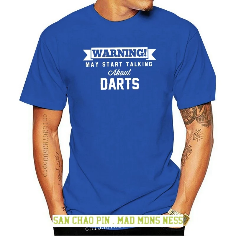 

Warning May Start Talking About Darts Men's T-shirt Top Harajuku Short Sleeve Shirt