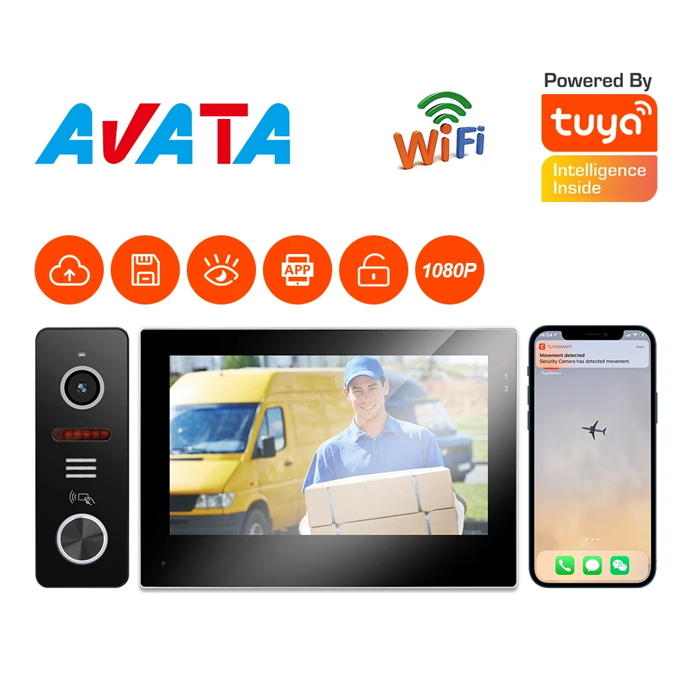 

Wireless Video Intercom Real Time Phone Message Doorbell with Camera 1080P Night Vision