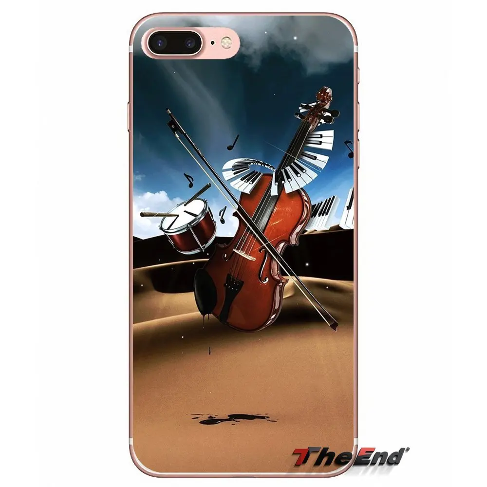 Мягкий прозрачный просвечивающийся чехол Чехлы музыка Скрипки для Samsung Galaxy J1 J2 J3