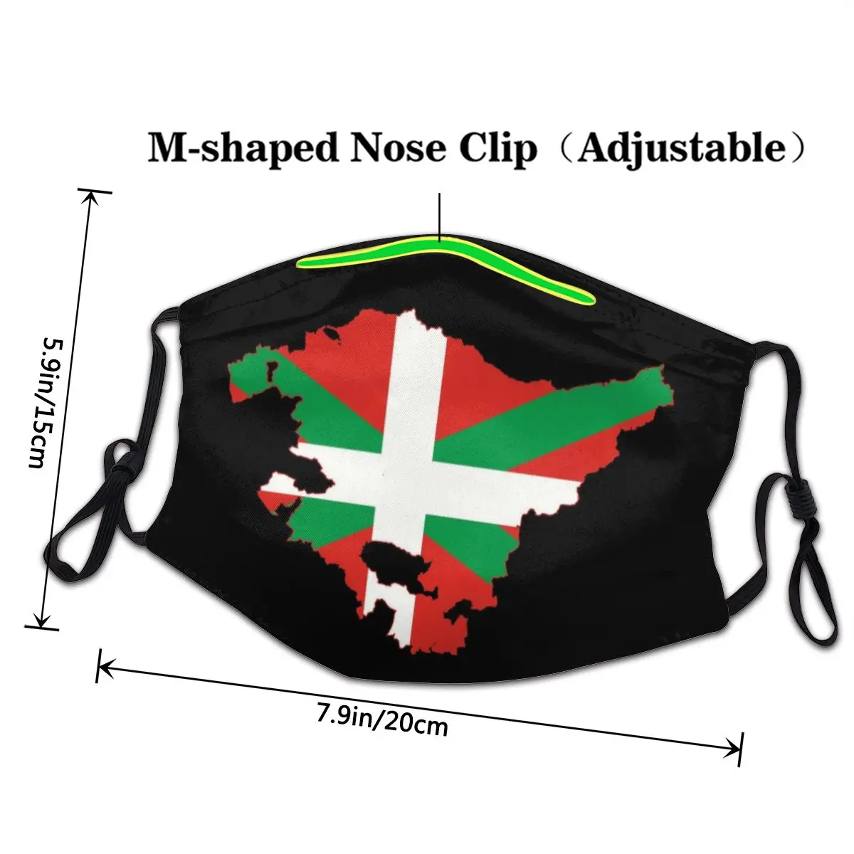 Маска для лица взрослых с флагом страны Басков и картой неодноразовая маска