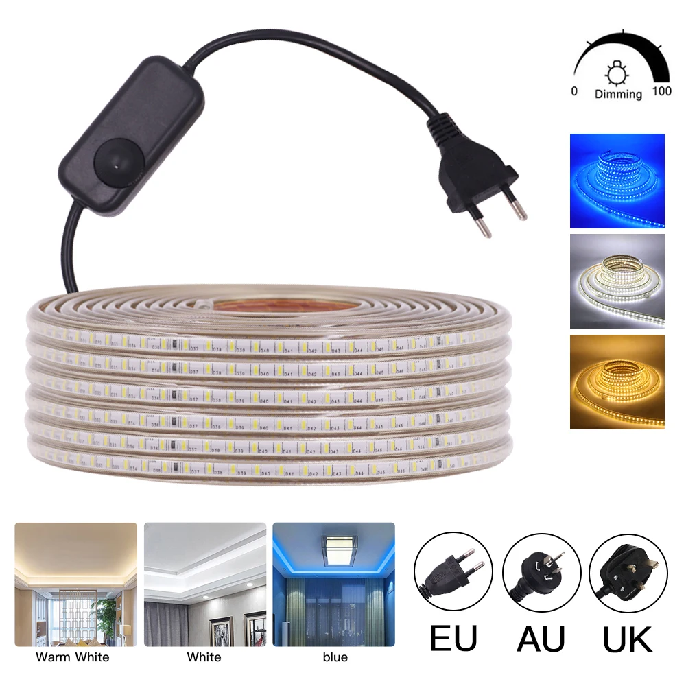 Светодиодная лента с диммером SMD3014, 120 светодиодов/м