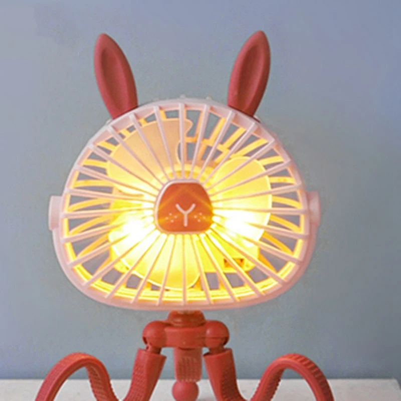 

Cute Cartoons Octopus Portable USB Fans Handheld Baby Stroller Bracket Silent Fan Mini Stand Fans