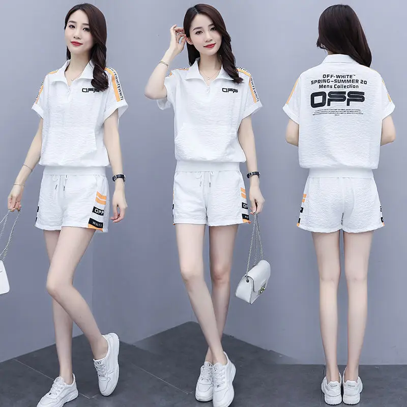 

Casual sports suit women's summer dress 2021 new fashion foreign coquettish thin net red shorts two-piece fashion