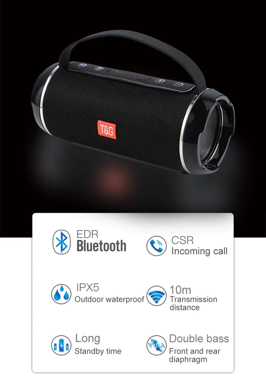 

TG116C 40W Outdoor Portable Wireless Bluetooth Speaker HighPower Bar Sound Column Subwoofer Music Center BoomBox 3D Stereo Radio