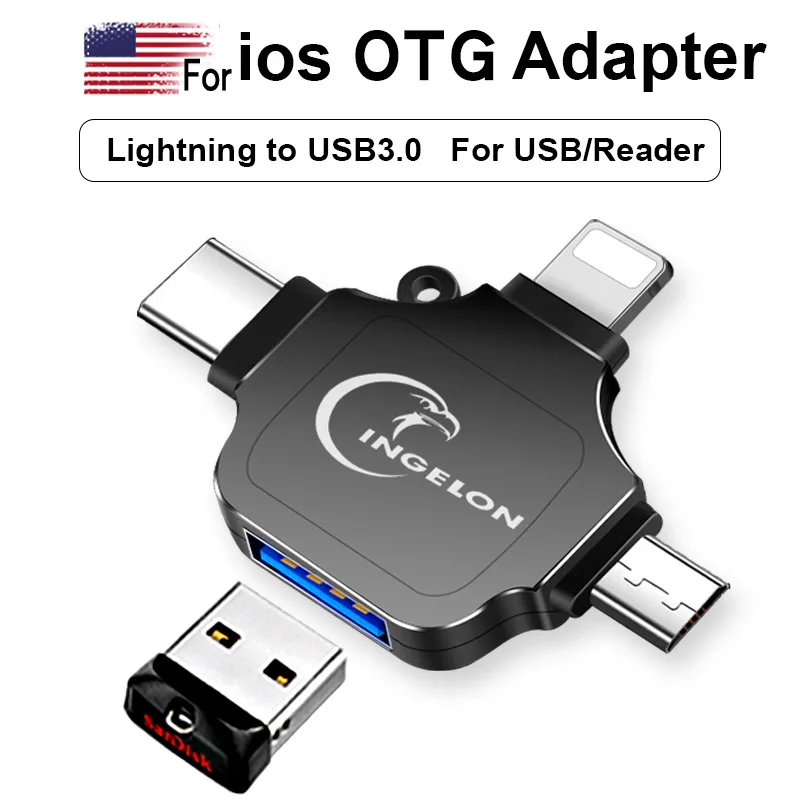 

3 в одном OTG конвертер для ios/micro USB/Type C адаптер освещения для USB3.0 Ридера все в одном кардридер не требуется приложение Прямая поставка