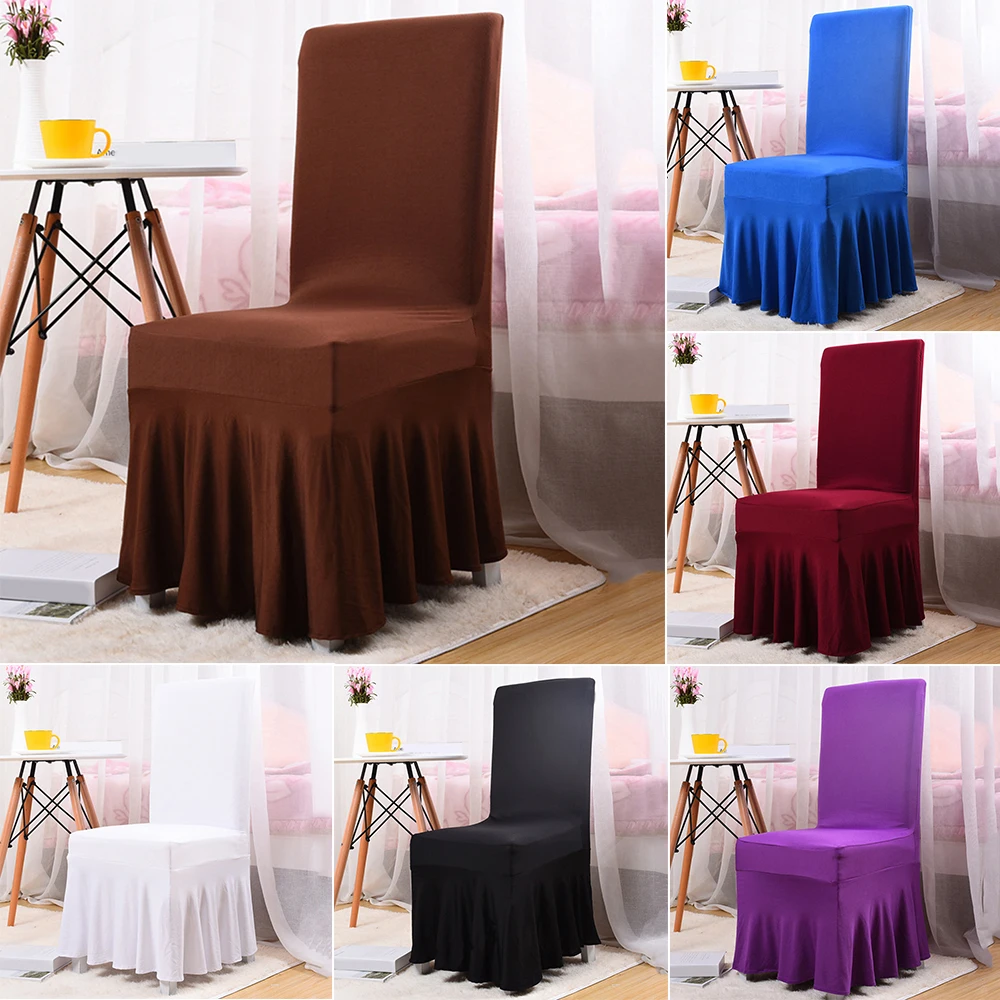 

Stretch Dining Chair Covers Removable Slipcovers Elastic Wedding Banquet Decora