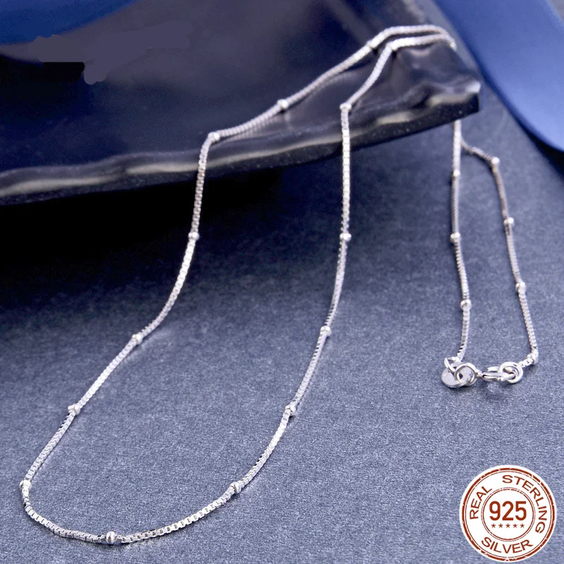 Цепочка женская из серебра 100% пробы с бусинами 925 |