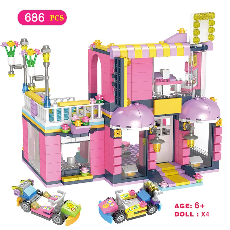 686 шт друзья город Парикмахерская строительные блоки Совместимые Друзья Девушки