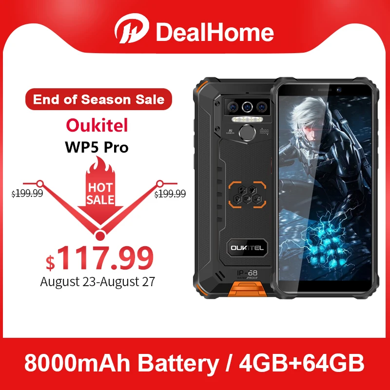 Смартфон OUKITEL WP5 Pro IP68 8000 мАч тройная камера разблокировка лицом/отпечатком пальца