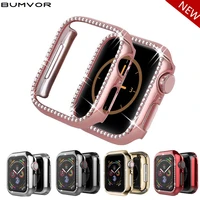 diamond case for apple watch series 5 4 3 2 iwatch screen protective cover pc watch case for apple watch case 38mm42mm 40mm44m