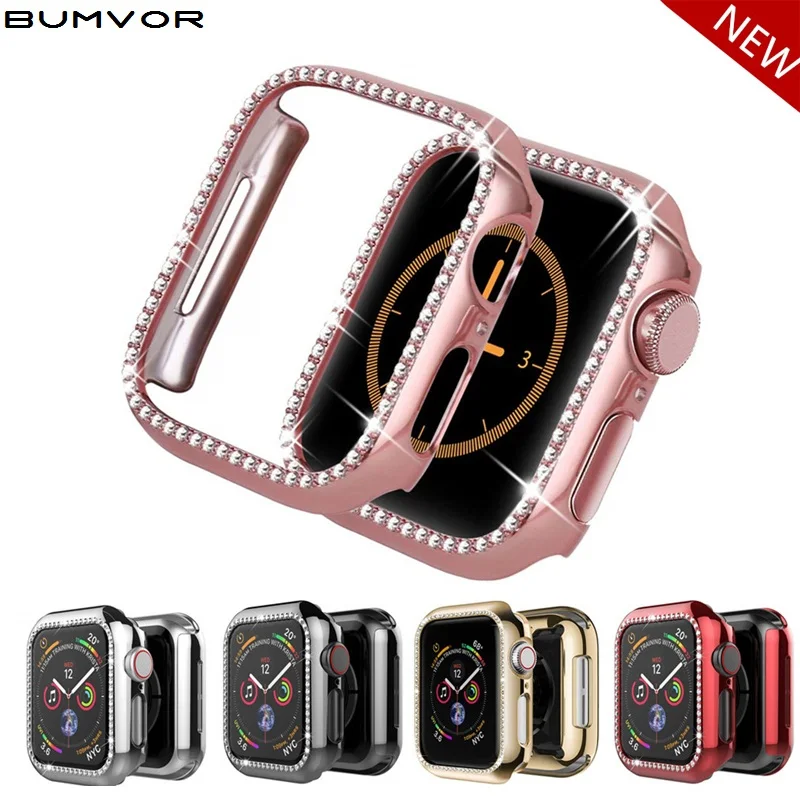 Алмазный чехол для Apple Watch Series 5 4 3 2 iWatch защитный экрана ПК 38 мм/42 мм 40 мм/44 м|Часы