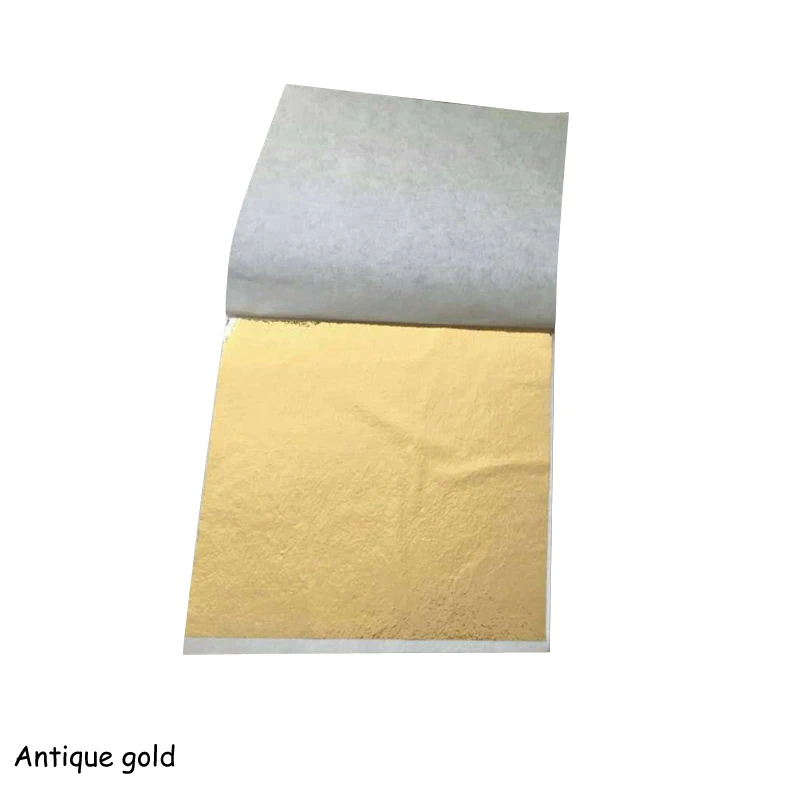 antique gold 100 листов 9x9, имитация золотой фольги, имитирующая золото и серебро, медь, художественная фольга, бумага, Золотая фольга, сделай сам, ремесло, украшение - Цвет: antique gold