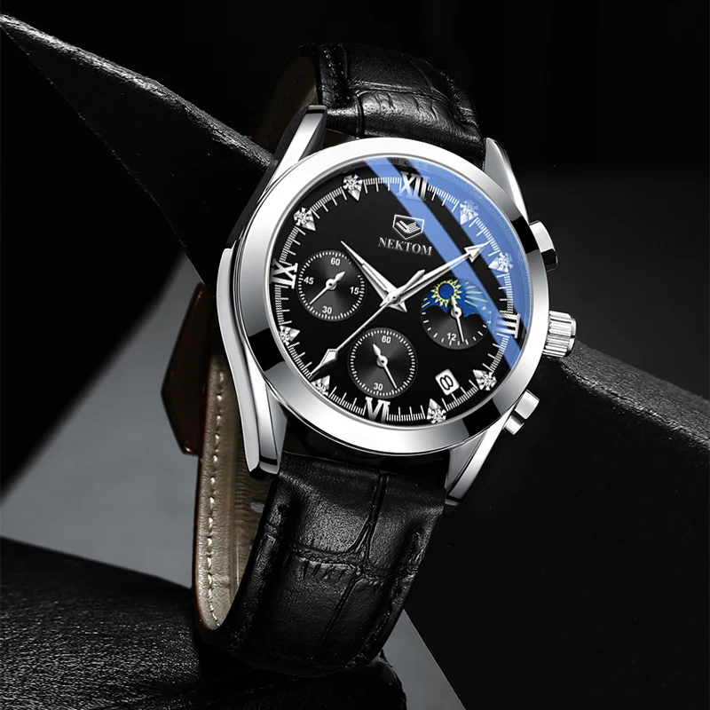 Часы наручные NEKTOM Мужские кварцевые модные спортивные водонепроницаемые в стиле