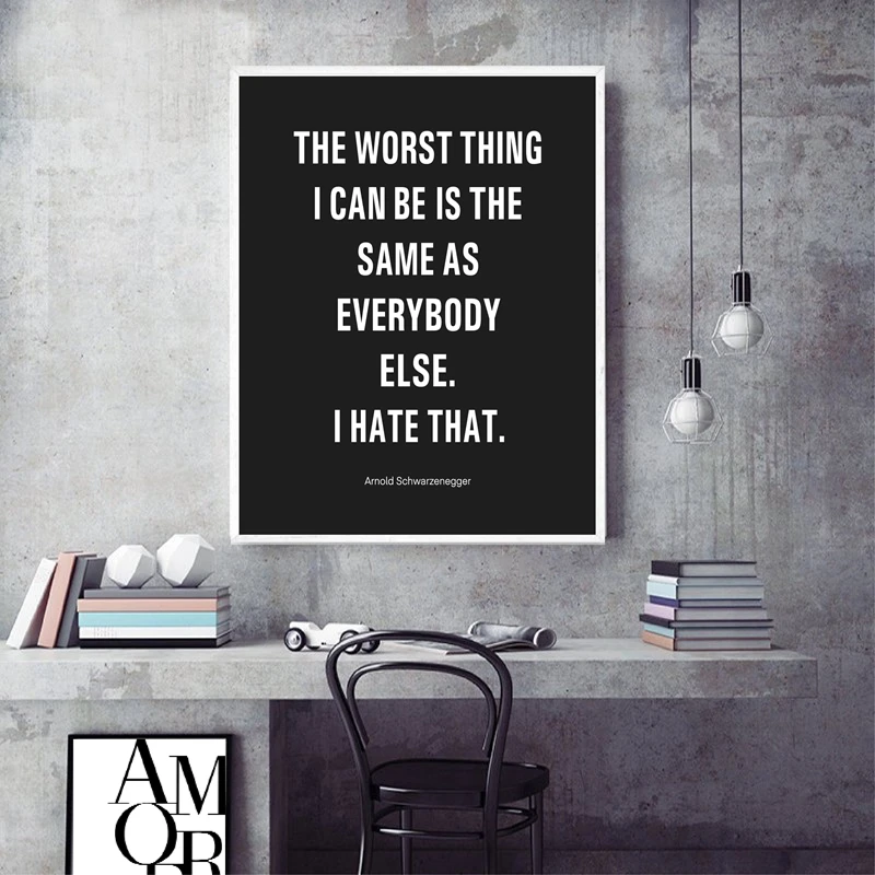 Арнольд Шварценеггер цитаты на холсте художественные принты черные белые