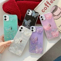 glitter crystal butterfly phone case for iphone 12 mini xr x xs max 6 6s 7 plus 8 plus iphone 11 11 pro max bling stars cover