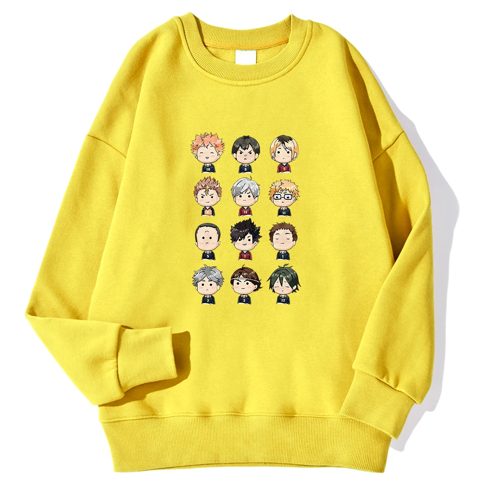 

Модные мультфильмы персонажа из мультфильма Аниме Haikyuu толстовка с круглым вырезом больших размеров одежды зимняя одежда с ворсом, уличная ...
