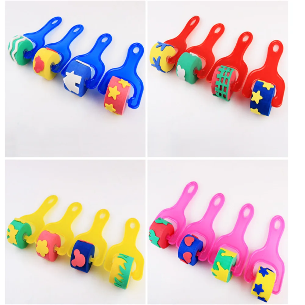 4 шт./компл. Детские губчатые роликовые штампы пенная краска самодельные изделия