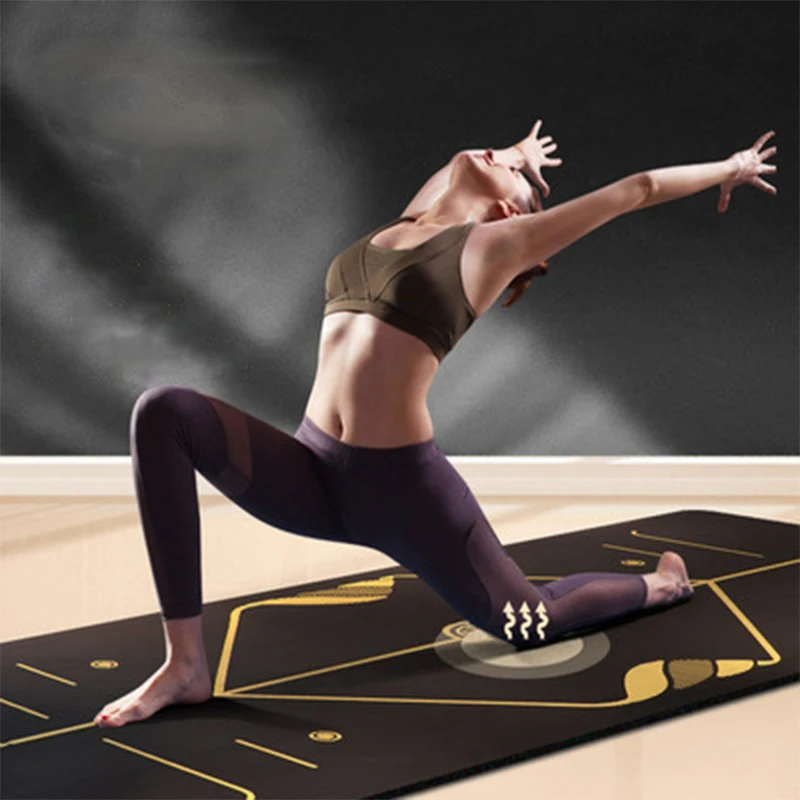 Esterilla de goma natural para Yoga, alfombrilla antideslizante con línea de posición para principiantes, ecológica, para Fitness y gimnasia, 1830x680x5mm