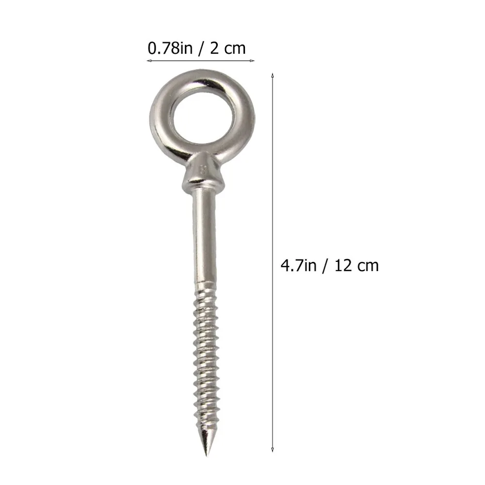 

4pcs Stainless Steel Screw Hooks Portable Hanging Swing Hammock Hook for Indoor