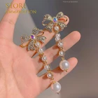 Модные висячие серьги с бабочкой бантом и кисточками для женщин, винтажная бижутерия вечерние Ринок и свадеб, трендовые длинные висячие серьги