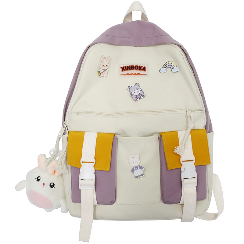 

Cute Girls Backpack Women Panelled Waterproof Shoulder School Bags for Teenagers Female Kawaii Travel Backpack Ladies Ruckpacks