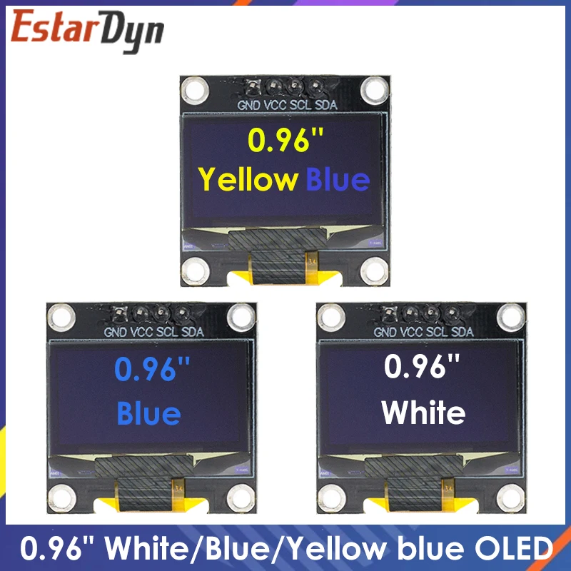 Новый 0 96 дюймов IIC Серийный белый/синий/желтый OLED Дисплей модуль 128X64 I2C SSD1306 12864