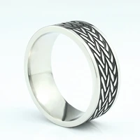 high quality 8mm wide retro style stainless steel mens ring men jewelry party wedding rings