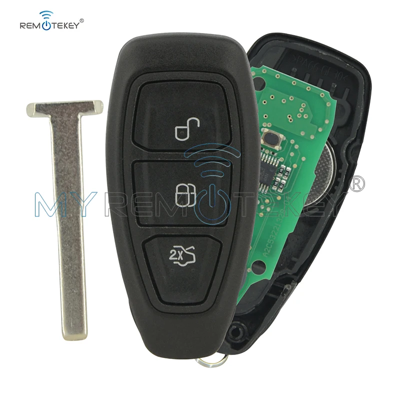Remtekey 2 шт. KR55WK48801 3 кнопки 434 МГц для Ford B-Max C-Max Fiesta Focus Galaxy Grand Kuga Mondeo S-Max 5wk50170 |