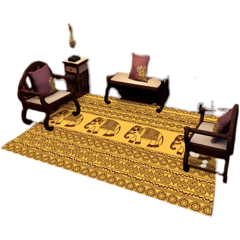 

Southeast Asia Retro Thai Elephant Carpet Living Room Bedroom Bedside Table Carpet Floor Mat Foot Massage Shop Massage Room