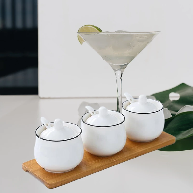 

Креативный керамический фотобокс с черной линией, 3 шт., керамическая банка, бутылка для приправ