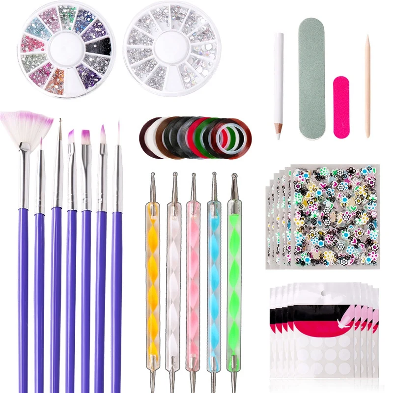 

11Pcs/Set DIY Nail Art Tools Crystal Beads Picker Dotting Pen Professional Manicure Multicolor Nail Brush Polishing Painting Pen