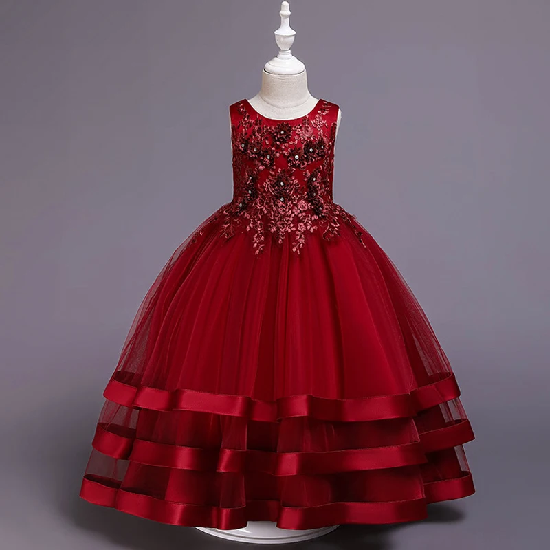 

Платье-пачка для маленьких девочек, макси-платье в пол для выпускного вечера с цветочным принтом для девочек, без рукавов, бальное платье пр...