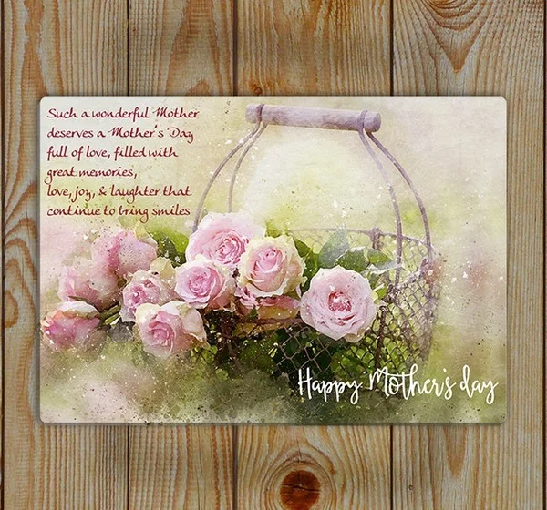 

Розовая роза на день матери, легкий сердечный фетр на день матери или день рождения Роза настенный жестяной знак