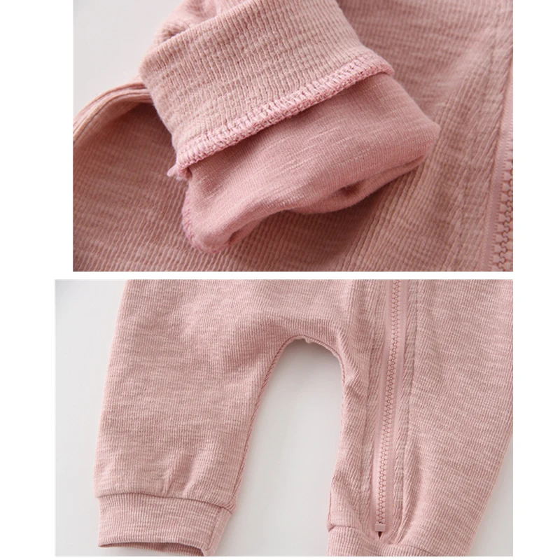 Детский хлопковый комбинезон с капюшоном на молнии|Ромперы| |