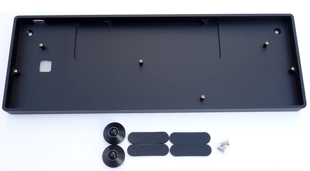 Black NPKC низкопрофильный CNC Анодированный Алюминиевый чехол с отсеком для батареи для 60% механическая клавиатура DIY подходит GH60 A60 XD60 XD64 Poker2 и т. Д - Цвет: Black