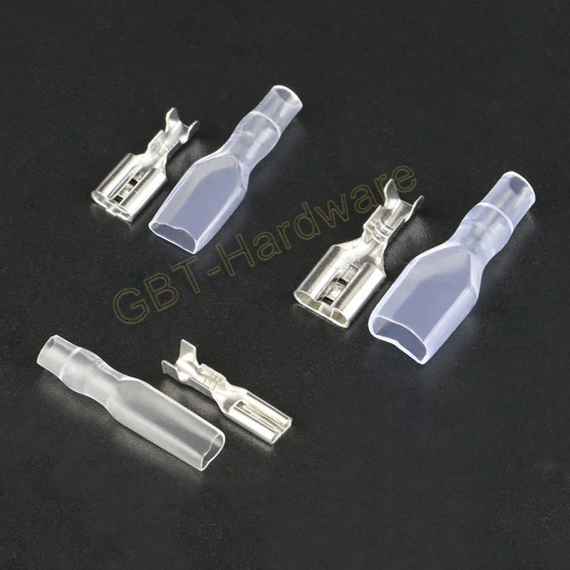 

20/50/100PCS Plug Spring Terminal + Sheath Female Connector 2.8/4.8/6.3Mm Plug-In Through Tin Plated Electrical Connectors