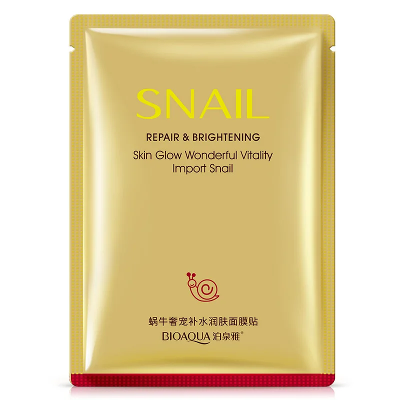 5Pcs/Lot BIOAQUA Snail Mask Moisturizing Face Oil Control Shrink Pores Facial Masks Dope Paste Skin Care |
