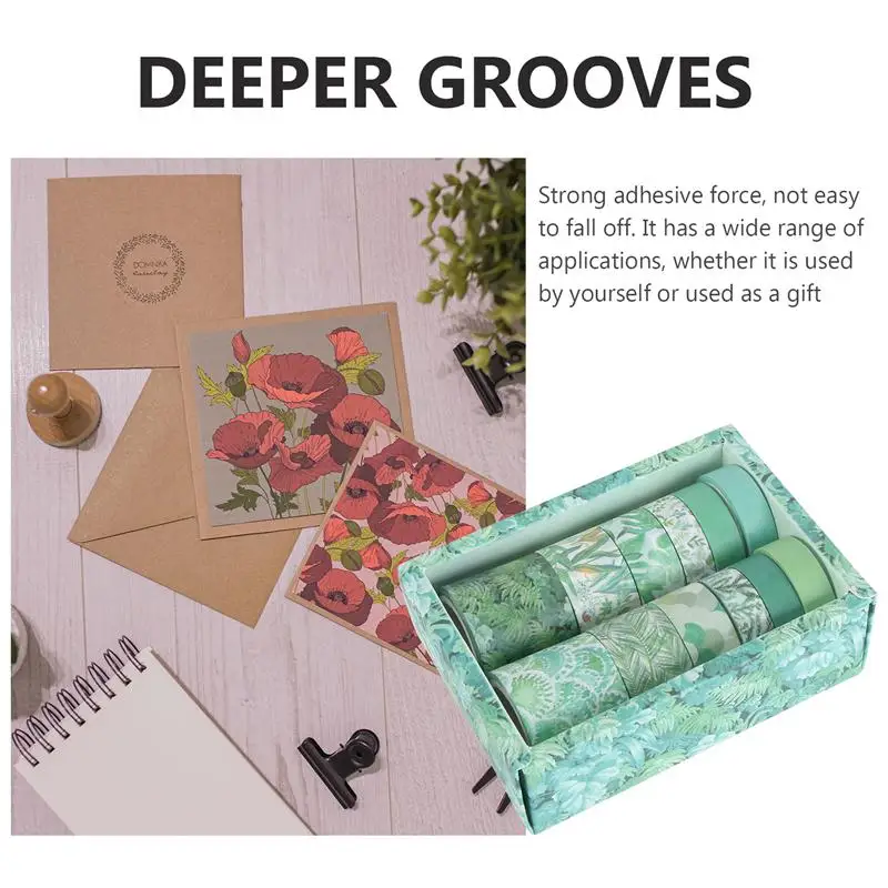 

12 Rolls of DIY Scrapbooking Tapes Decorative Stickers Tapes Paper Sticker