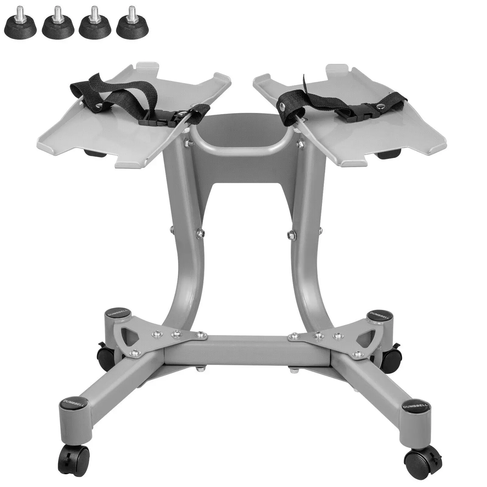 

Silver durable Adjustable Dumbbell Stand SelectTech with Built-In Towel Rack