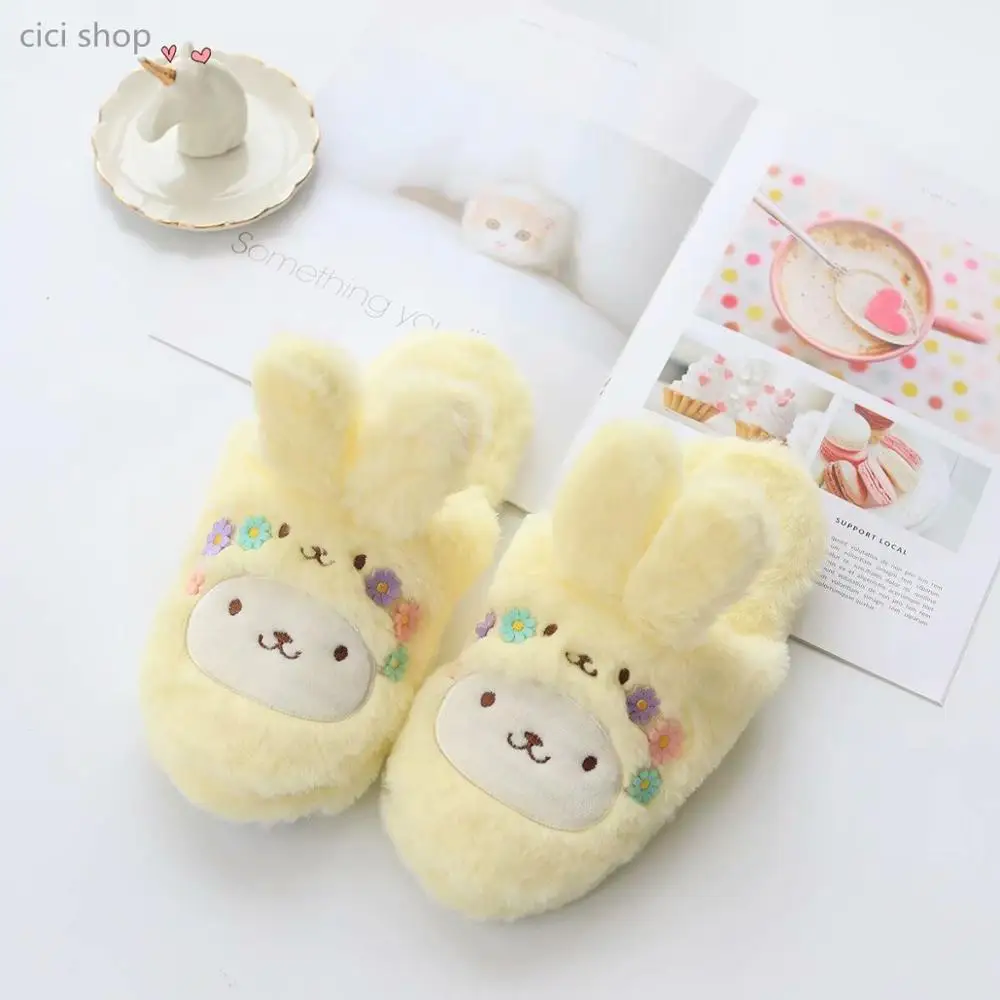 

Girl Indoor Rabbit Slippers Cute Stella Rabbit Home Indoor Non-slip Floor Cotton Slippers Waterproof Rubber Bottom Slippers