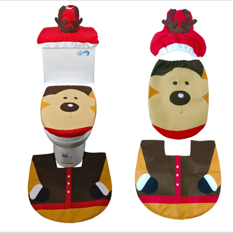 Рождественский туалет синий снеговик чехол для унитаза сиденье дома спальни